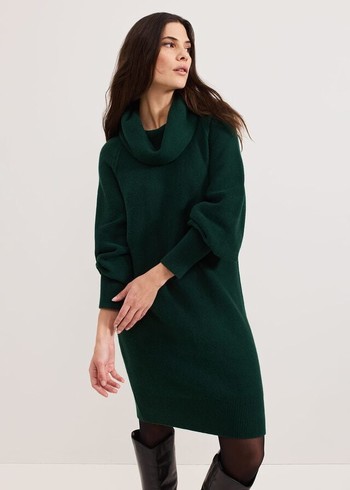 Phase Eight Dahlieted Chunky Dress Green Canada | CZYSHE-543